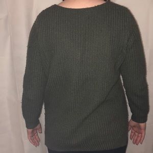 Charlotte Russe Sweaters - Green V-Neck Knit Sweater Charlotte Russe Sweaters - Green V-Neck Knit Sweater